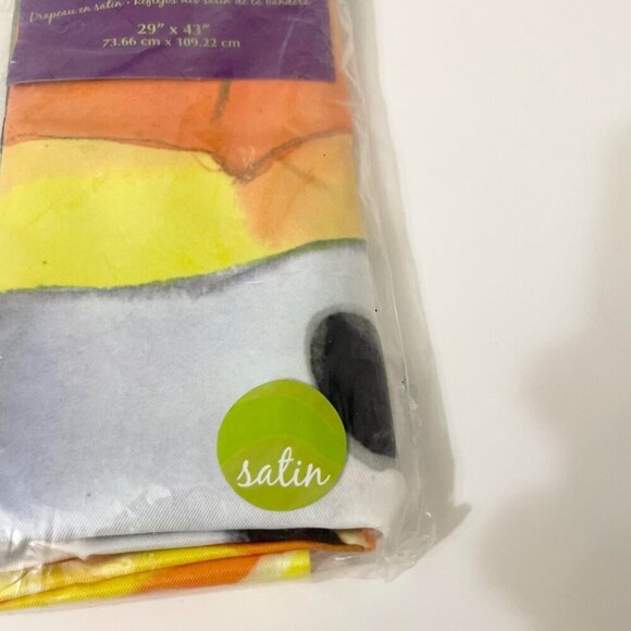 Evergreen Satin Reflections Flag Halloween Pumpkin Ghost 29" x 43" - Picture 2 of 16